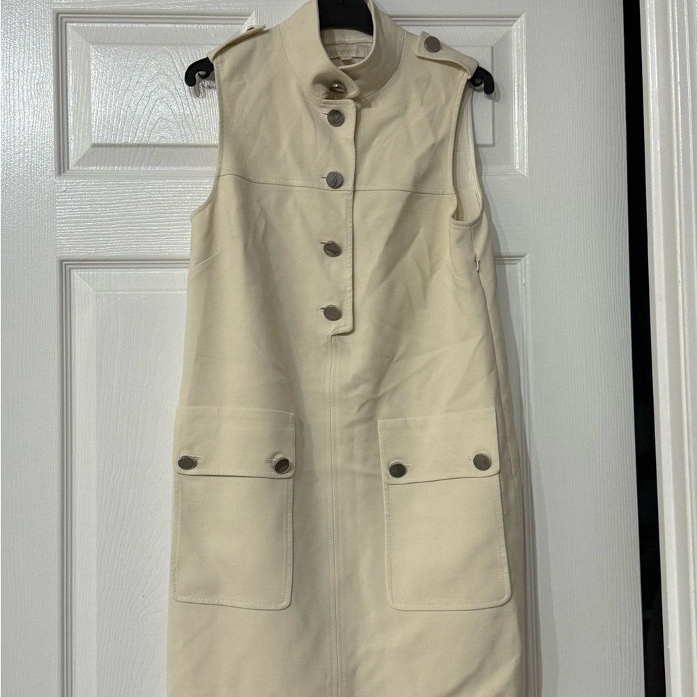 Carlisle Cream Midi Dress with Button Details